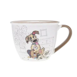 Kiub - Mug bol tasse 550 ml kooks chien porcelaine blanc