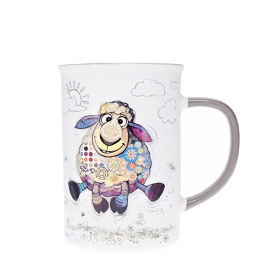 Kiub - Mug timbale droit mouton 360ml - Collection kooks porcelaine