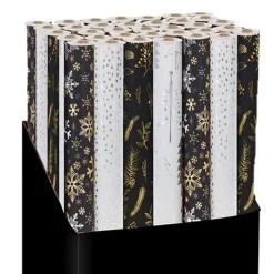 Kiub - Papier - Cadeau 70x200 cm noël - Metallise noir et blanc