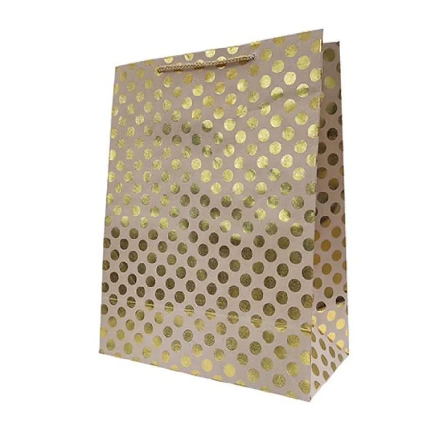 Kiub - Sac - Cadeau gm - Kraft pois dore