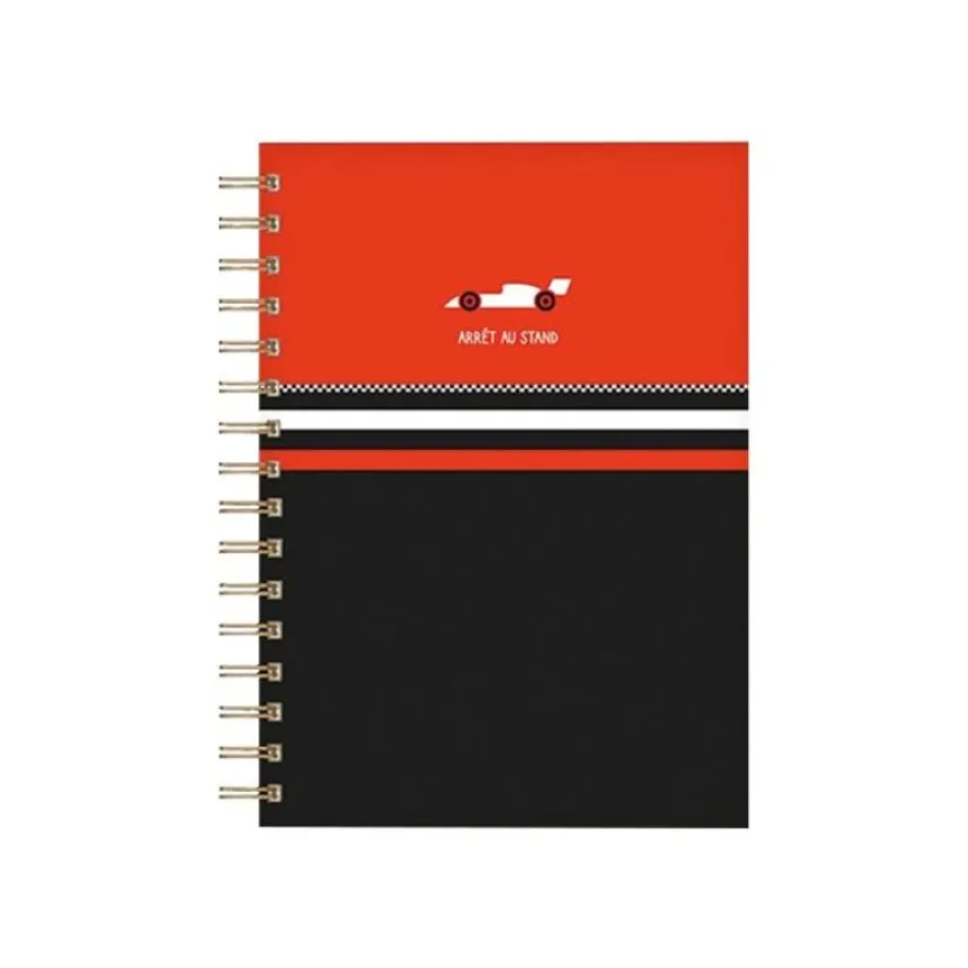 Kiub Pour Lui - Carnet de notes à spirale A5 - ligné - arrêt au stand