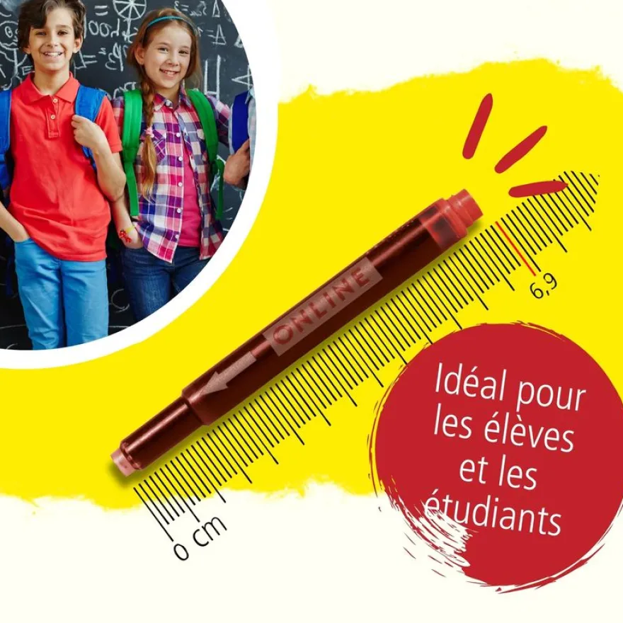 Kombi - Cartouches d'encre rouge pour stylos plume standard et stylos plume Lamy