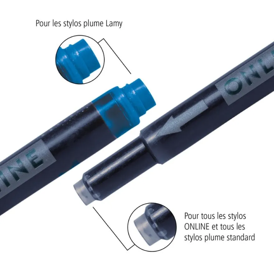 Kombi - Cartouches d'encre vert pour stylos plume standard et stylos plume Lamy