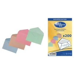 La Couronne - 200 Enveloppes élection - 90 x 140 mm - 80 gr - sans fenêtre - coloris assortis - sans gommage