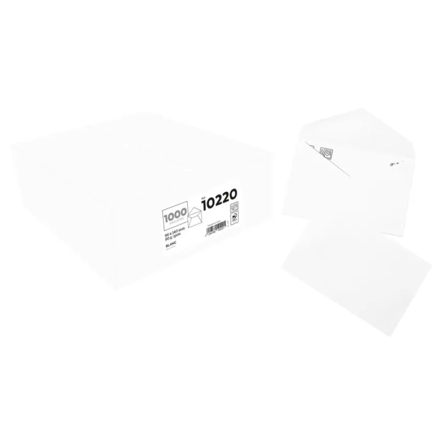 La Couronne - 1000 Enveloppes recyclées élection - 90 x 140 mm - 70 gr - blanc