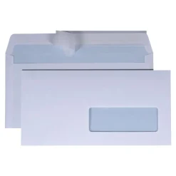 La Couronne - 200 Enveloppes DL 110 x 220 mm - 100 gr - blanc - fenêtre 45 x 100 mm - bande auto-adhésive