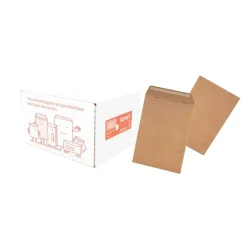La Couronne - 500 pochettes C5 162 x 229mm - 90 gr - sans fenêtre - kraft brun - bande auto-adhésive