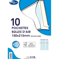 La Couronne - 10 Pochettes bulles - 150 x 215 mm - autocollant - blanc