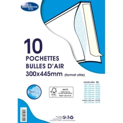 La Couronne - 10 Pochettes bulles - 300 x 445 mm - autocollant - blanc