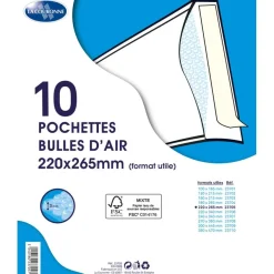 La Couronne - 10 pochettes bulles - 220 x 265 mm - autocollant - blanc