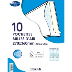 La Couronne - 10 Pochettes bulles - 270 x 360 mm - autocollant - blanc