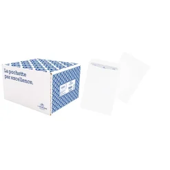 La Couronne - 500 Pochettes B5 250 x 176 mm - 90 gr - sans fenêtre - blanc - bande auto-adhésive