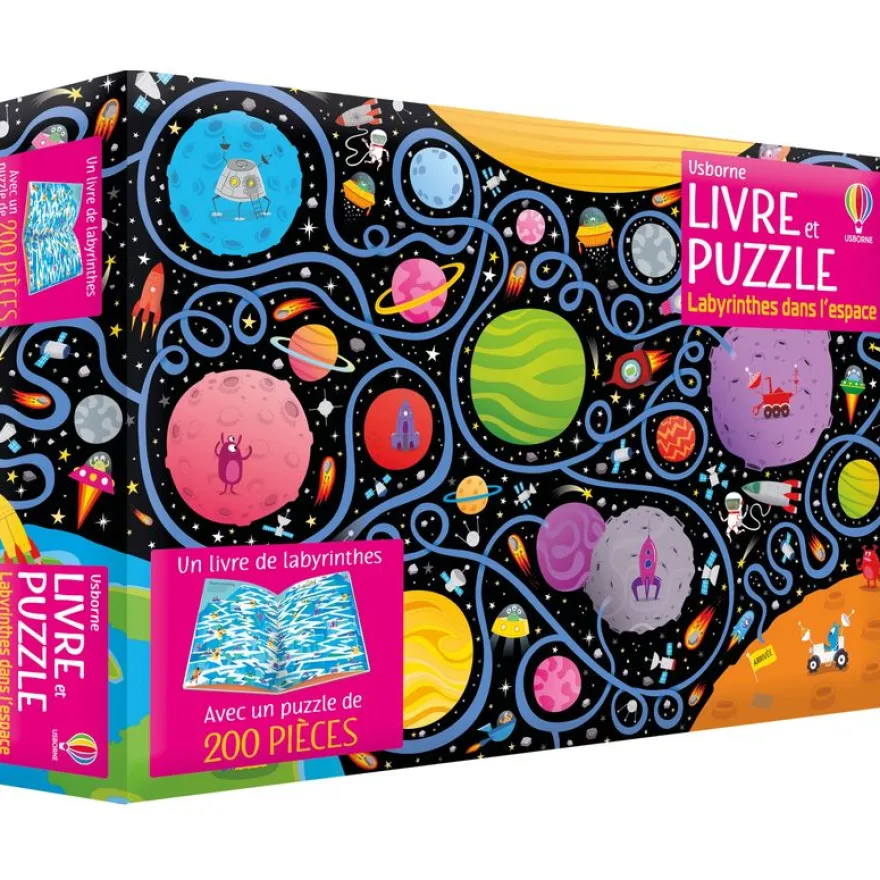 Labyrinthes dans l'espace - Coffret livre et puzzle
