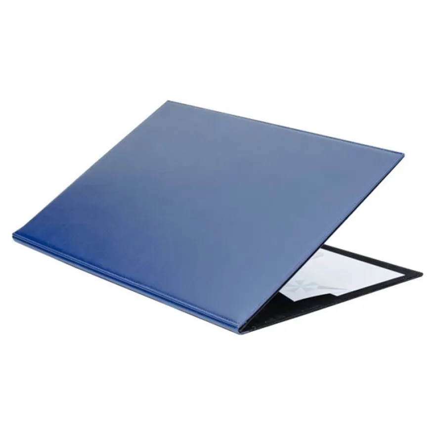 L'Agenda Moderne Satiny - Sous-main à rabat - 56 x 38 cm - bleu marine - Quo Vadis