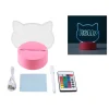 Lampe 3D tête de chat 13,8 x 9,5 x 16 cm - Base tactile - Câble USB et télécommande inclus