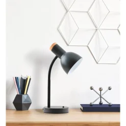 Lampe de Bureau ANDONIOS - bois et métal noir