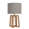 Lampe de Bureau BEKER - bois et tissu gris