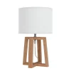 Lampe de Bureau BEKER - bois et tissu blanc