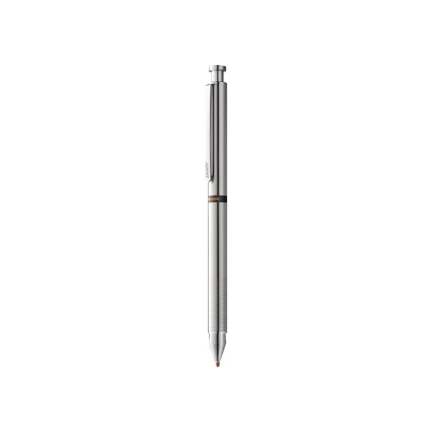 LAMY st Tri - Stylo 3 en 1 - noir, rouge et portemine - corps inox satiné