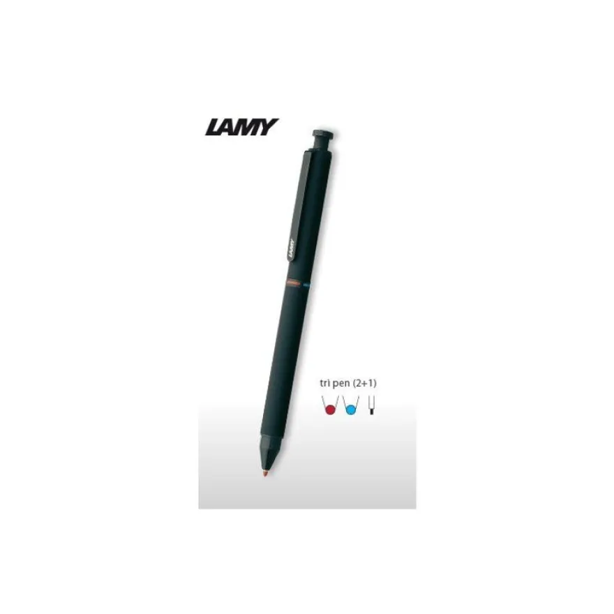 LAMY Tri pen - Stylo à bille 3-en-1 : bleu, rouge et porte-mine - noir mat