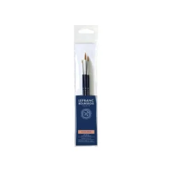 Lefranc Bourgeois - Pack de 3 pinceaux ronds - manche court - N° 2, 6, 10