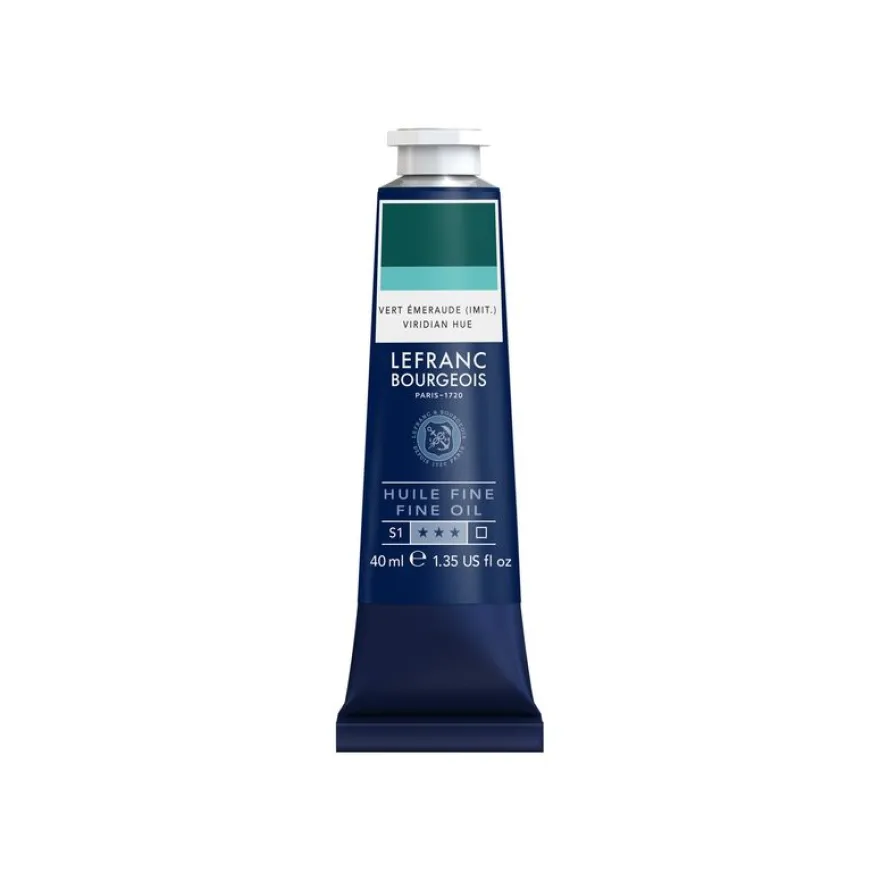 Lefranc Bourgeois - Peinture à l'huile - teinte viride - transparent - fine - 40 ml