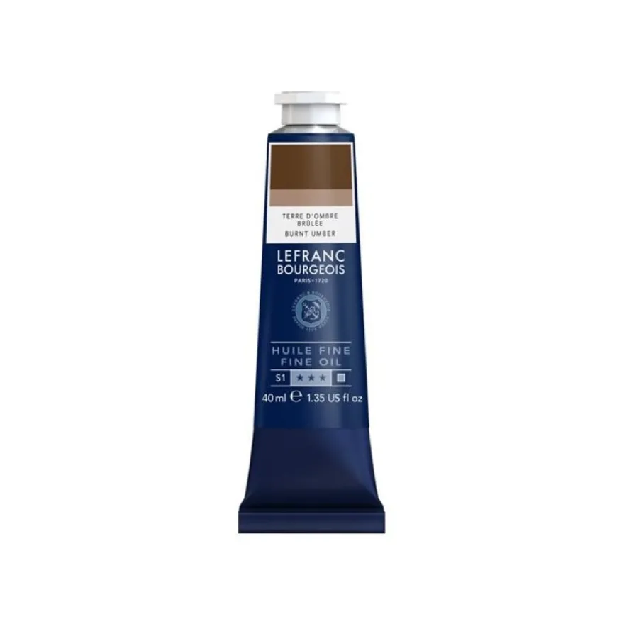 Lefranc Bourgeois - Peinture à l'huile - terre d'ombre brûlée - opaque - fine - 40 ml