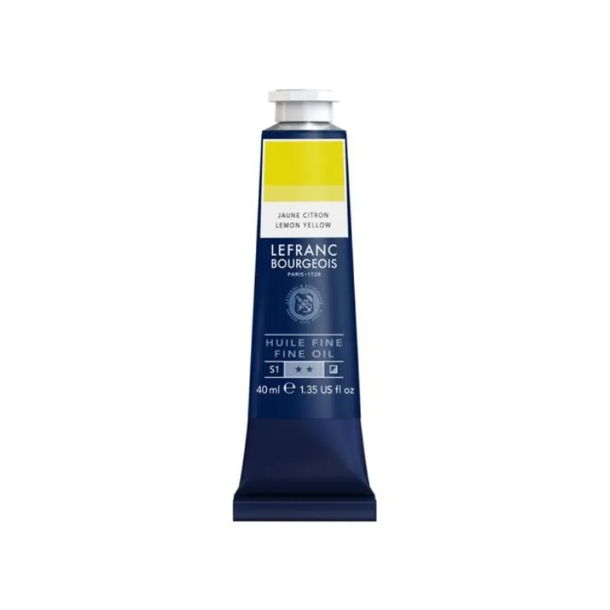Lefranc Bourgeois - Peinture à l'huile - jaune citron - semi-opaque - fine - 40 ml