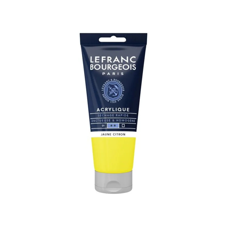 Lefranc Bourgeois - Peinture acrylique - jaune citron - 80 ml