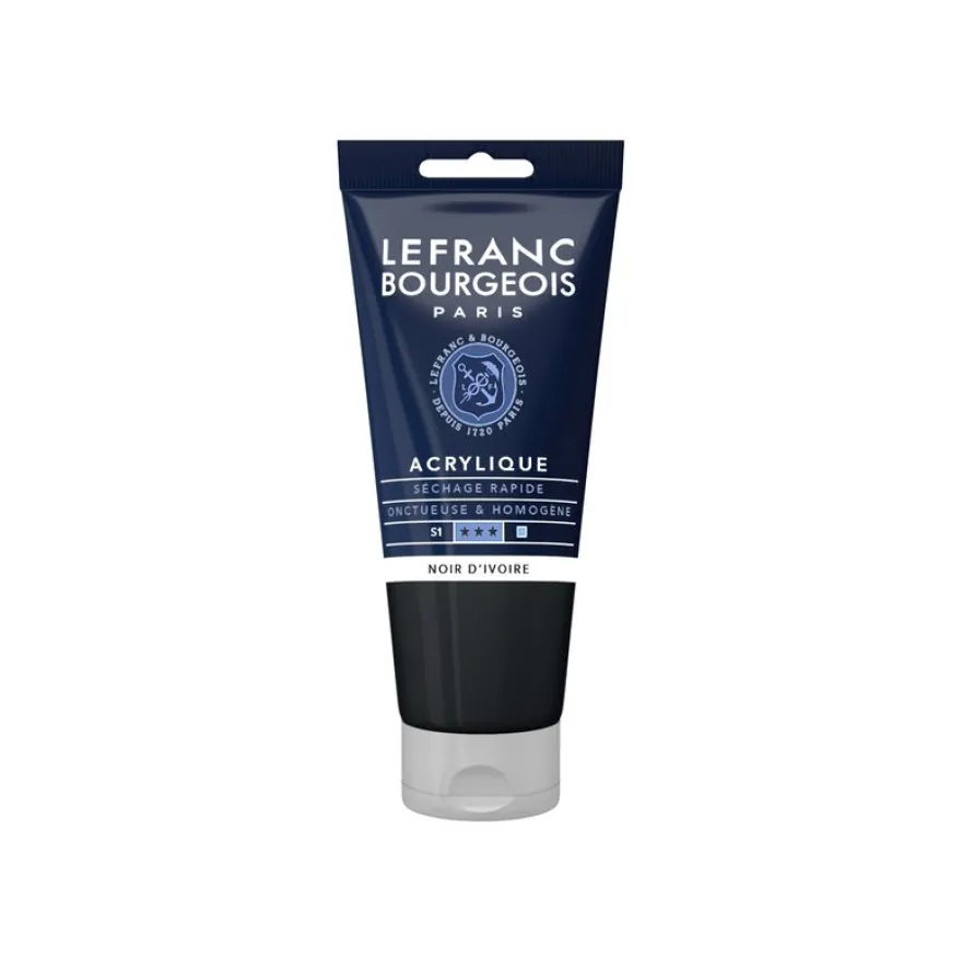 Lefranc Bourgeois - Peinture acrylique - noir d'ivoire - 80 ml