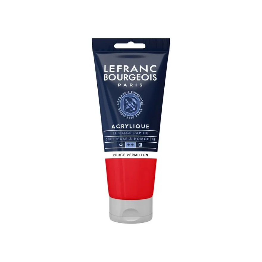 Lefranc Bourgeois - Peinture acrylique - rouge vermillon - 80 ml