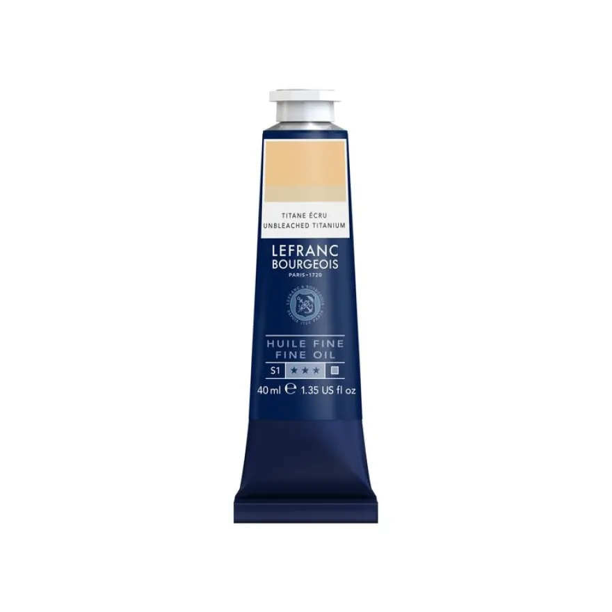 Lefranc Bourgeois - Peinture à l'huile - titane non blanchi - opaque - fine - 40 ml