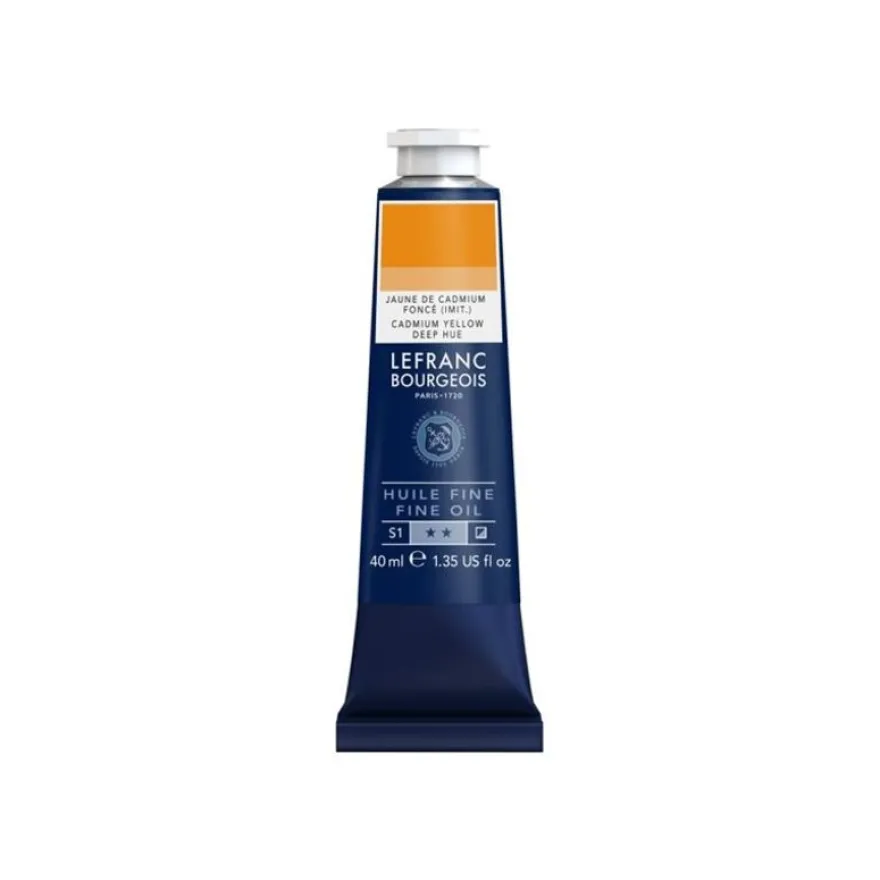 Lefranc Bourgeois - Peinture à l'huile - teinte jaune profond de cadmium - semi-opaque - fine - 40 ml