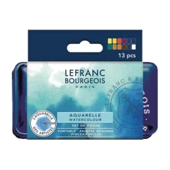 Lefranc Bourgeois - Peinture aquarelle - 12 1/2 godets - couleurs assorties
