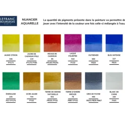 Lefranc Bourgeois - Peinture aquarelle - 12 1/2 godets - couleurs assorties