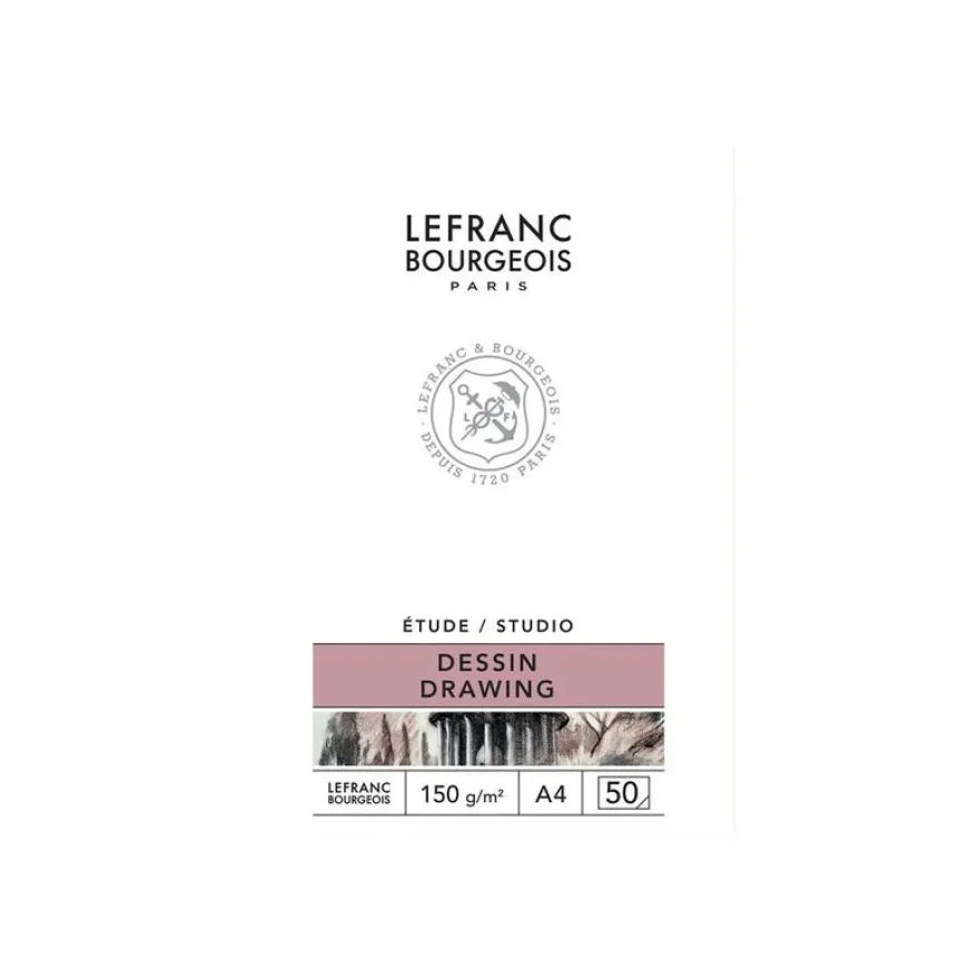 Lefranc Bourgeois Studio - Bloc de papier à dessin - A4 - 50 feuilles