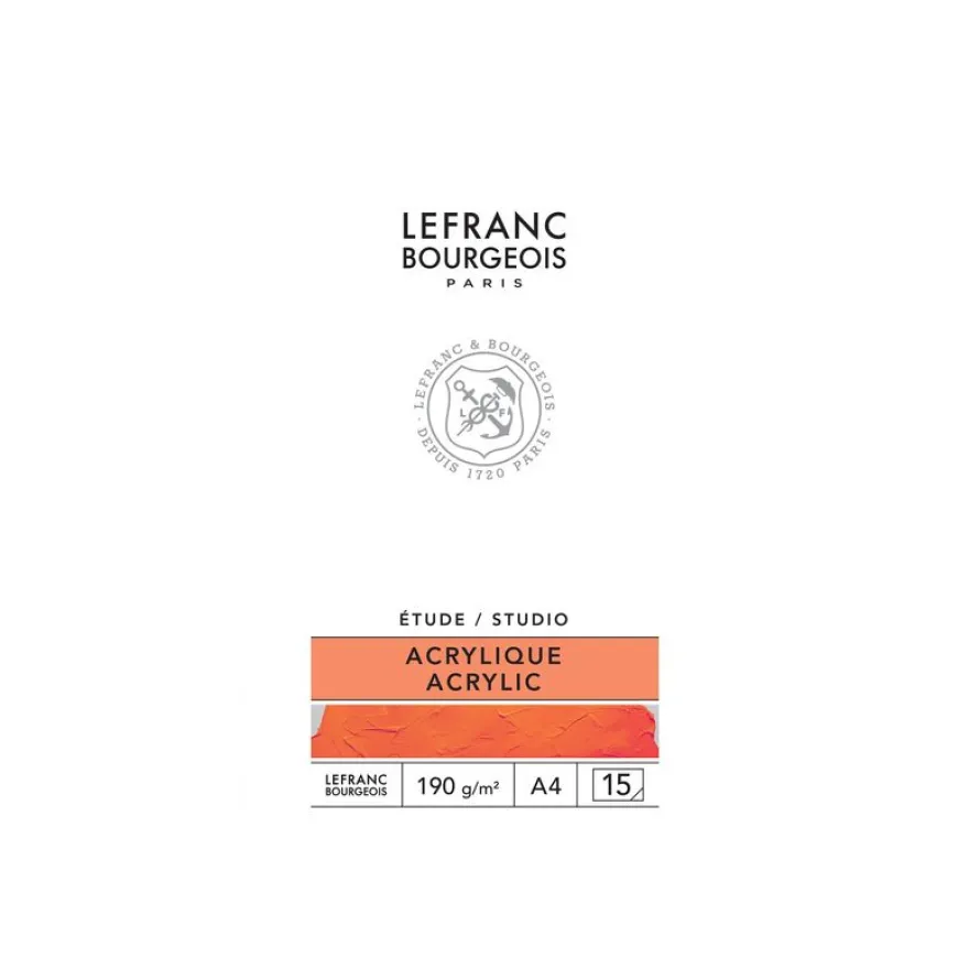 Lefranc Bourgeois Studio - Papier pour peinture acrylique - A4 - 15 feuilles