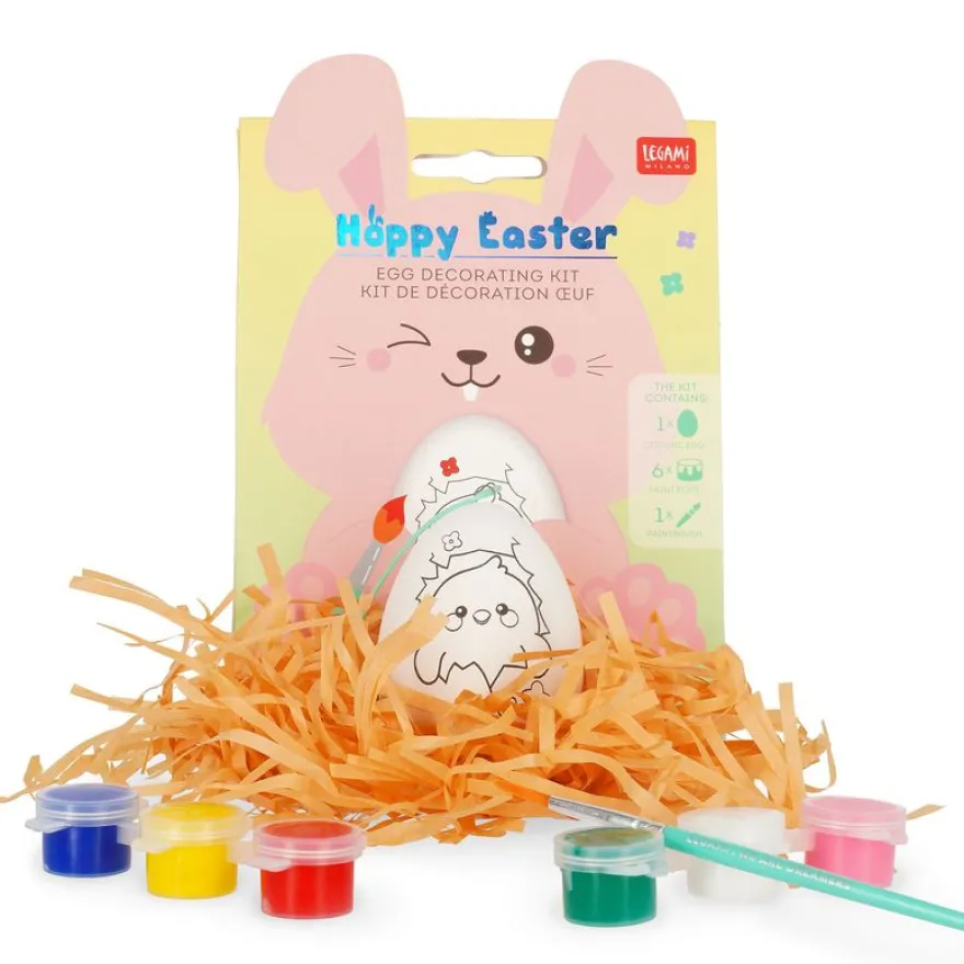 Legami – Kit Œuf de Pâques à Décorer – Hoppy Easter – Activité Créative Spéciale Pâques