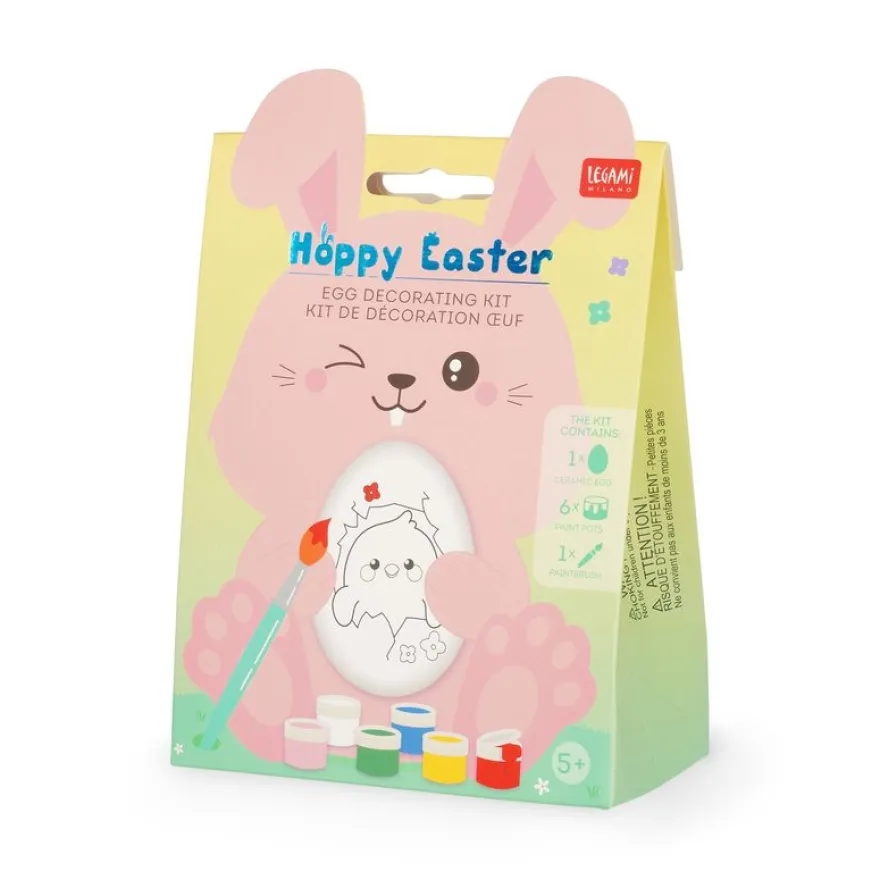 Legami – Kit Œuf de Pâques à Décorer – Hoppy Easter – Activité Créative Spéciale Pâques