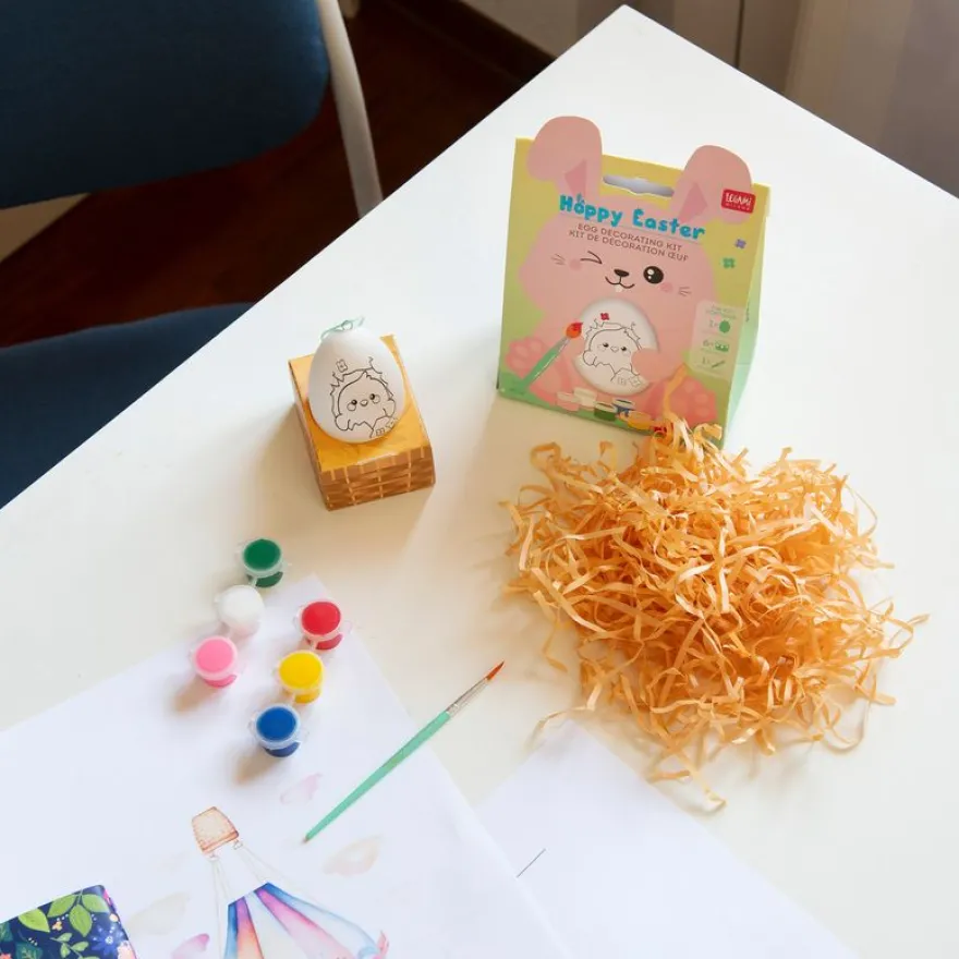 Legami – Kit Œuf de Pâques à Décorer – Hoppy Easter – Activité Créative Spéciale Pâques