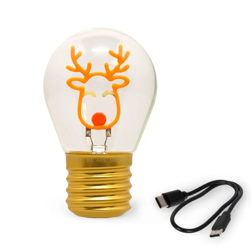 Legami - Lampe de table en forme d’ampoule - Reindeer - Noël