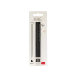 Legami - Pack de 3 recharges pour stylo à encore gel - noir