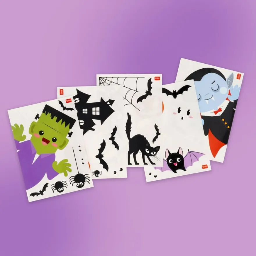 Legami - Set de 35 autocollants électrostatiques pour fenêtre - Halloween