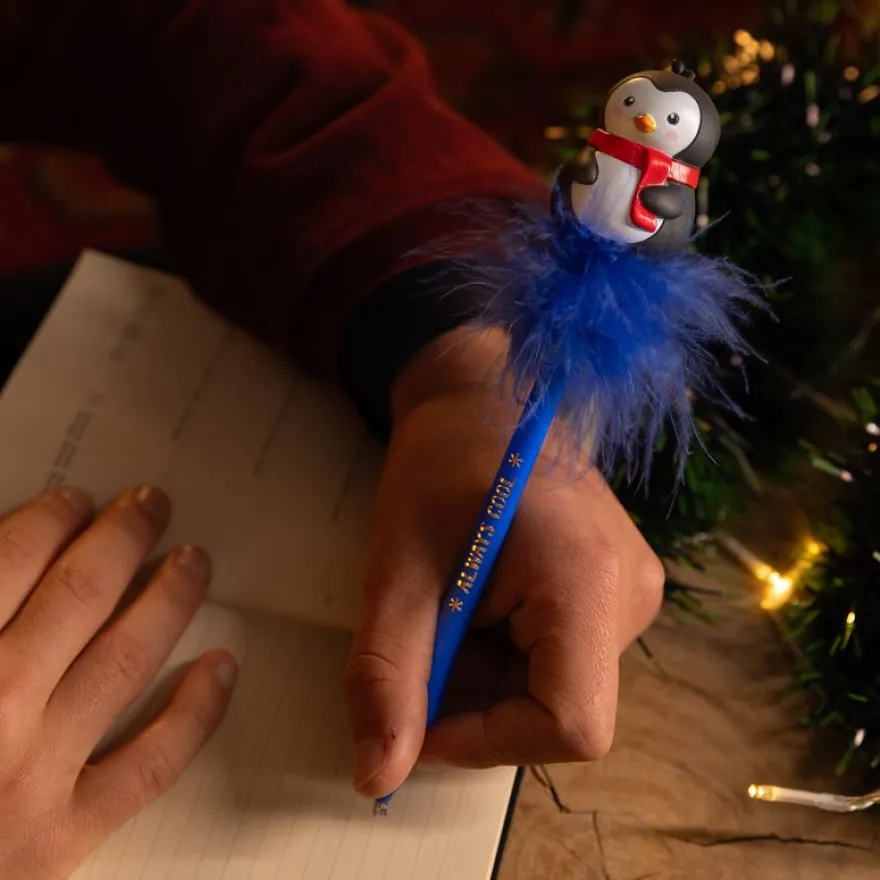 Legami - Stylo à encre gel avec pingouin lumineux - Noël