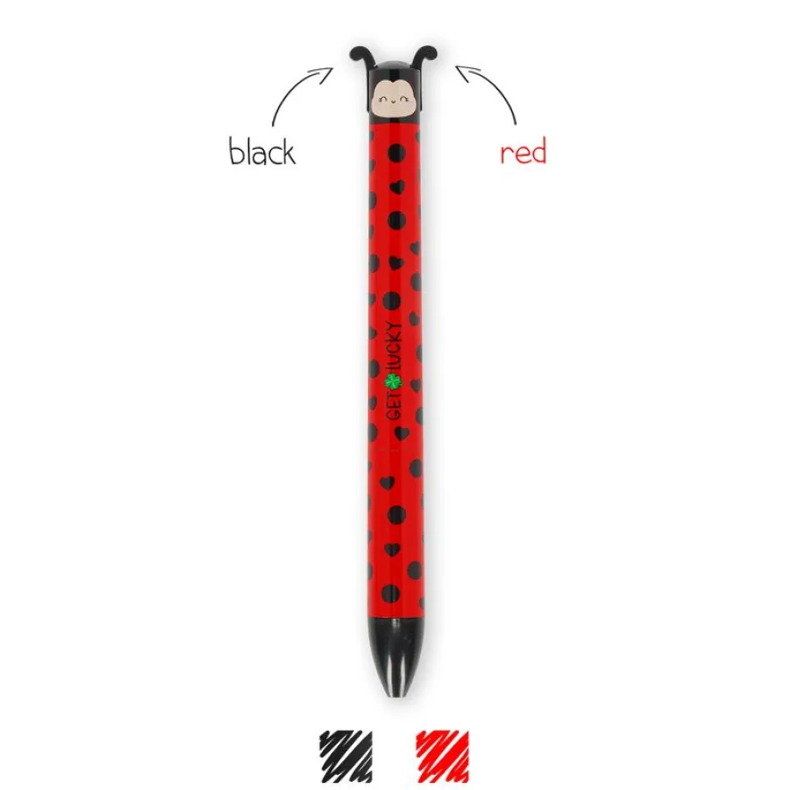 Legami – Stylo Bille 2 Couleurs Ladybug Coccinelle