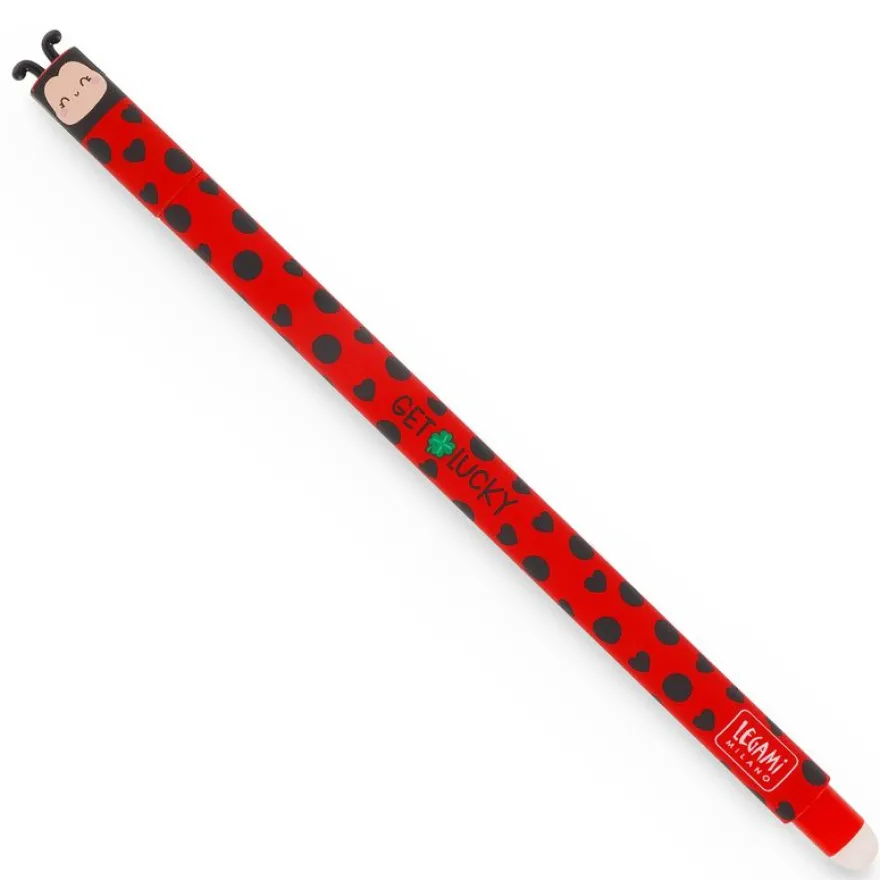 Legami – Stylo Gel Effaçable Ladybug Get Lucky Coccinelle