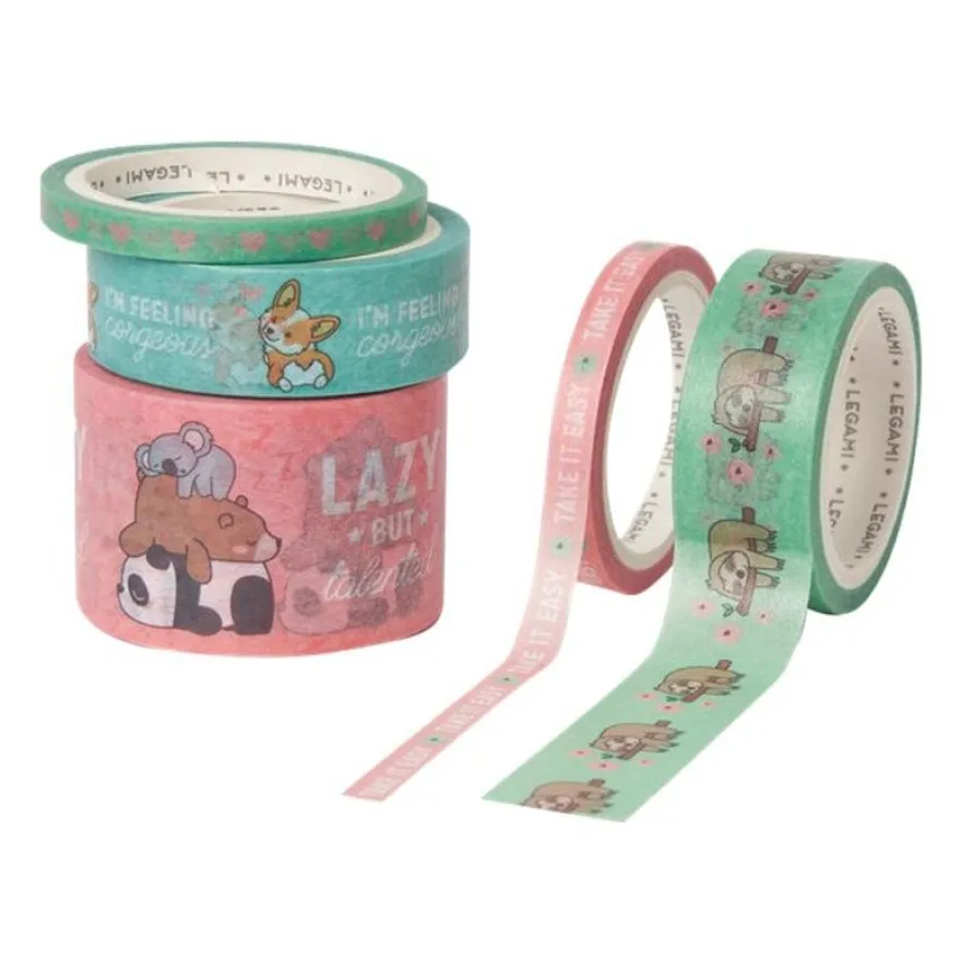 Legami Animaux - Pack de 5 rubans adhésifs en papier