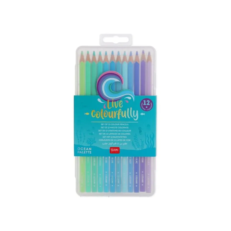 Legami Live Colourfully - 12 crayons de couleur - couleurs assorties
