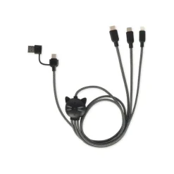 LEgami Three Hugs - Câble USB - 24 pin USB-C (M) with detachable USB-C to USB-A adapter pour 24 pin USB-C, Lightning (M) - 1.2 m - 3 en 1, charge et synchronisation