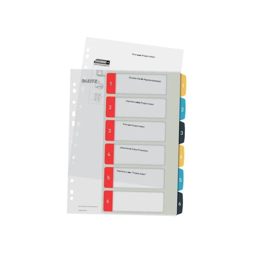 Leitz Cosy - Intercalaire 6 positions - couleurs assorties